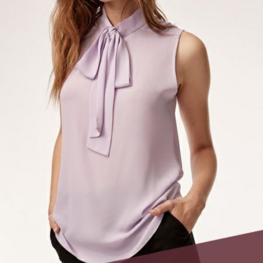 Babaton Lilac Tie Blouse